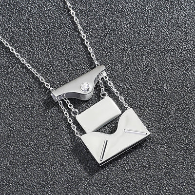 2023 Titanium Steel Openable Envelope Necklace for All