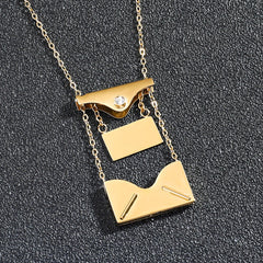 2023 Titanium Steel Openable Envelope Necklace for All