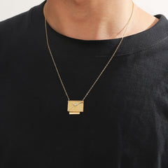 2023 Titanium Steel Openable Envelope Necklace for All