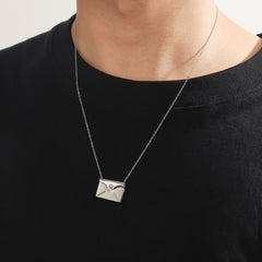 2023 Titanium Steel Openable Envelope Necklace for All