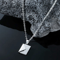2023 Titanium Steel Openable Envelope Necklace for All